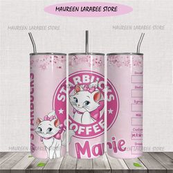 marie aristocats starbucks coffee tumbler wrap png