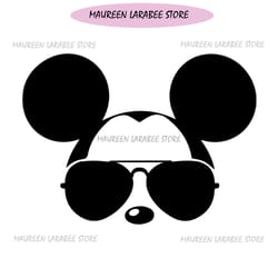 mickey mouse head with sunglasses svg