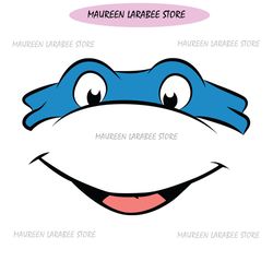 leonardo ninja turtle face vector