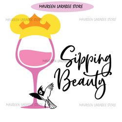Sipping Beauty Sleeping Beauty Svg
