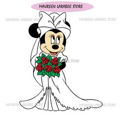 beauty bride minnie mouse wedding svg