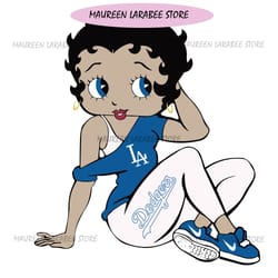 la dodgers betty boop svg, la dodgers girl svg, la dodgers baseball svg