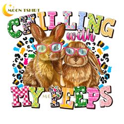 chilling with my peeps bunny cool happy easter day png