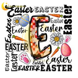 happy western easter bunny eggs carrot floral day png