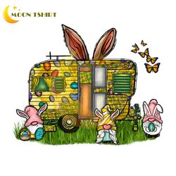 camping caravan bunny gnomes easter day png