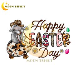 happy easter day cowhide rabbit riding egg png