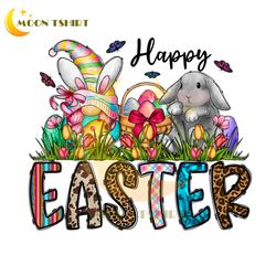 happy easter day bunny gnome eggs basket png