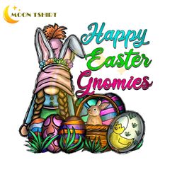 happy easter day gnomies bunny eggs png