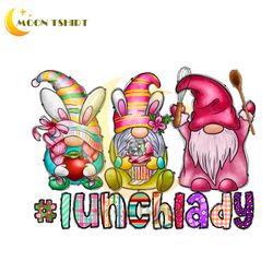 lunch lady bunny ears gnomes easter day png