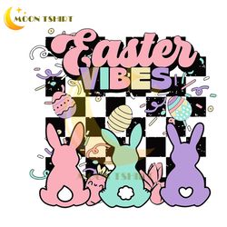 easter vibes groovy bunny eggs happy easter day png