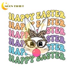 happy easter leopard bandana cute bunny png