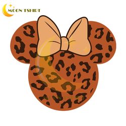 minnie mouse leopard pattern head svg
