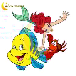 ariel and friends flounder sebastian the little mermaid svg