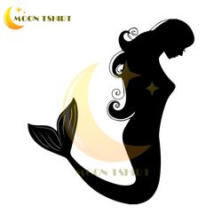 the little mermaid princess ariel side view silhouette vector svg