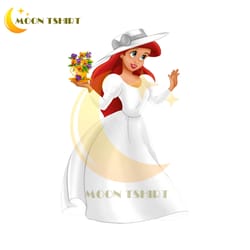 little mermaid princess ariel in a white dress png