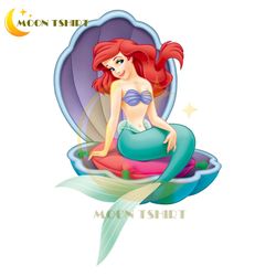 ariel sitting on a sea shell the little mermaid png