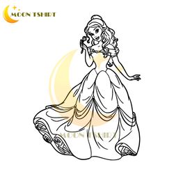 disney beauty and the beast belle rose flower silhouette svg