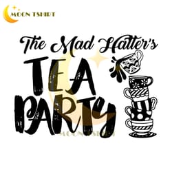 the mad hatter tea party tea cups silhouette svg