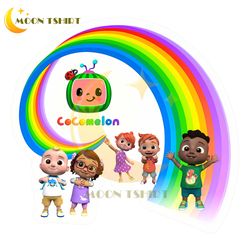 sticker ready cocomelon and friends rainbow png