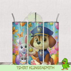 paw patrol happy easter bunny tumbler wrap png