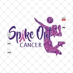 spike out cancer, breast cancer gift, breast cancer svg, cancer awareness, cancer ribbon svg, breast cancer ribbon, brea