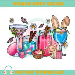 rabbit wine glasses happy easter day cocktail png
