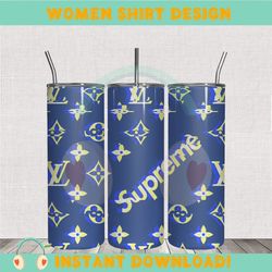 louis vuitton x supreme brand logo tumbler png