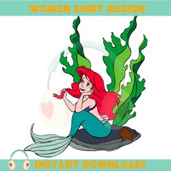 princess ariel sitting under the sea the little mermaid png