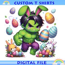 bunny hulk chibi happy easter eggs png