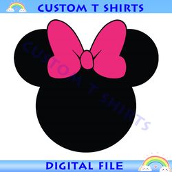 pink bow minnie mouse head svg