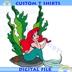 little mermaid ariel sitting under the sea png clipart
