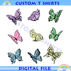 disney cartoon colorful butterflies cinderella vector svg