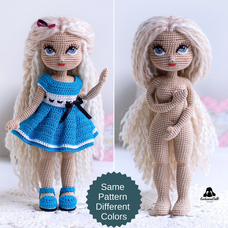 Michelle Crochet Doll Pattern PDF With Clothes Amigurumi Tutorial 5