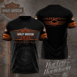 Harley Davidson Skull T-Shirt Design 3D Full Printed Sizes S - 5XL - M101762