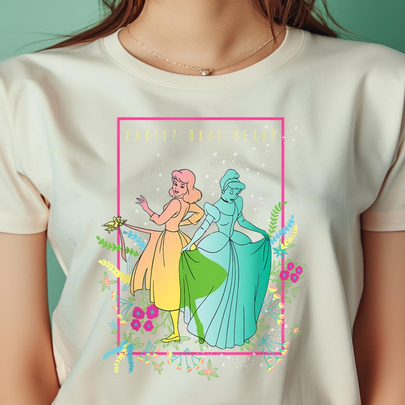Disney Princess Cinderella Ready To Party Floral PNG, Cinderella PNG, Cinderella Castle Digital Png Files.jpg