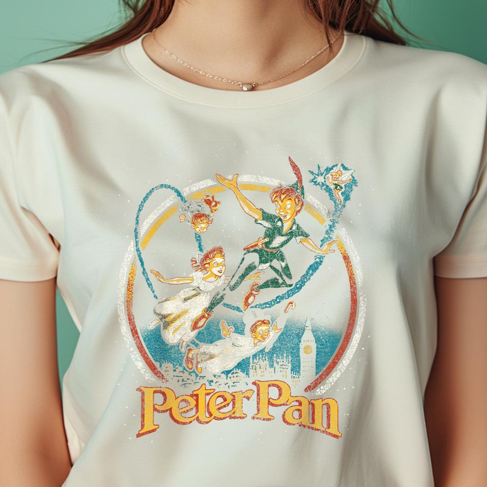 Disney Peter Pan Group London Flying Faded PNG, Peter Pan PNG, Tinker Bell Digital Png Files.jpg