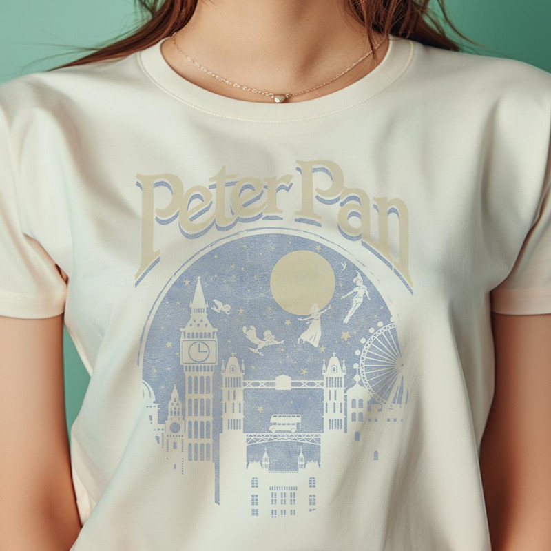 Disney Peter Pan Group Shot London Night Silhouette PNG, Peter Pan PNG, Tinker Bell Digital Png Files.jpg