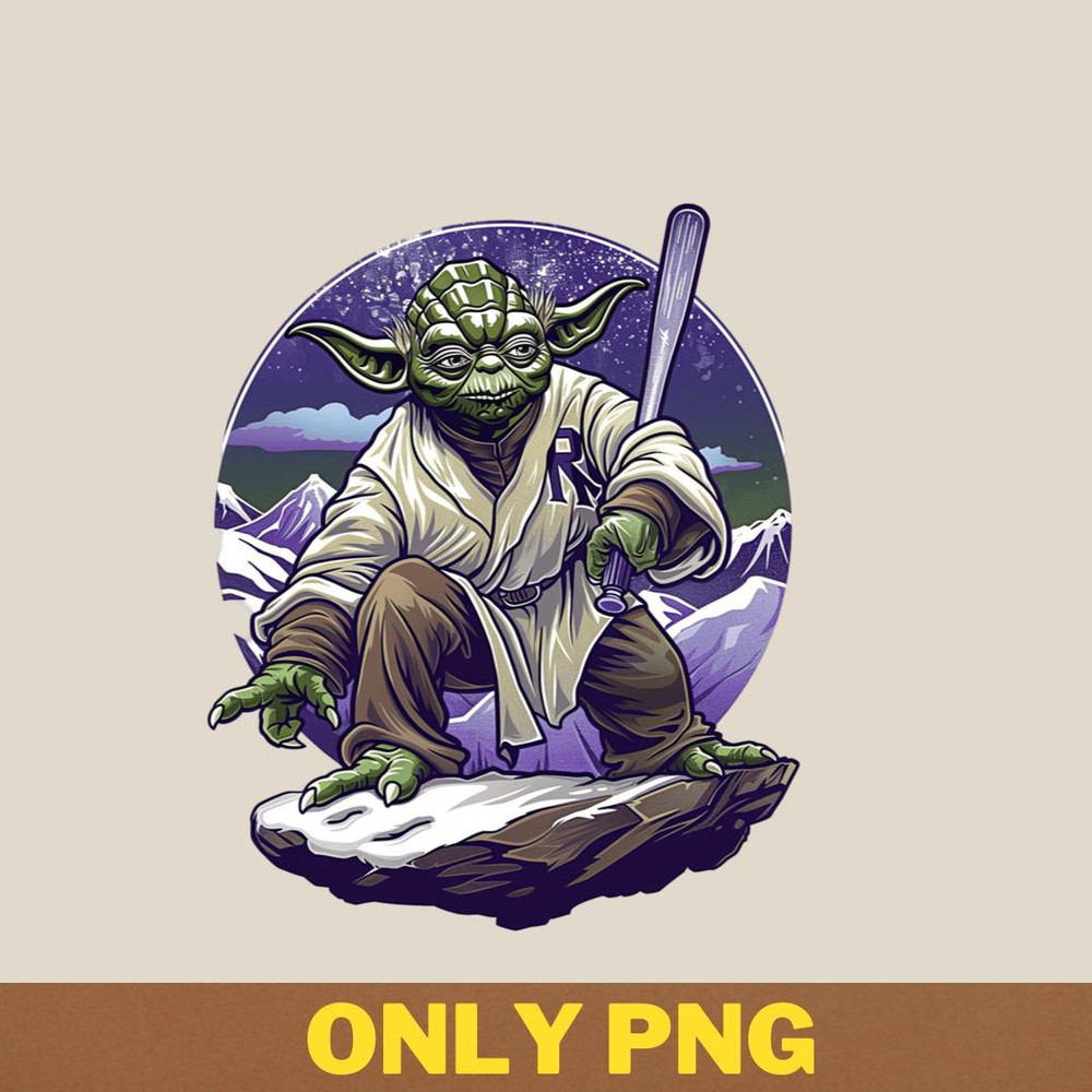 Yoda Vs Colorado Rockies Jedi Batting Wisdom PNG, Yoda PNG, Colorado Rockie Digital Png Files.jpg
