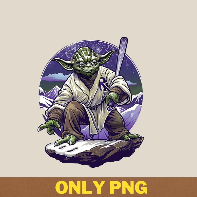 Yoda Vs Colorado Rockies Jedi Batting Wisdom PNG, Yoda PNG, Colorado Rockie Digital Png Files.jpg