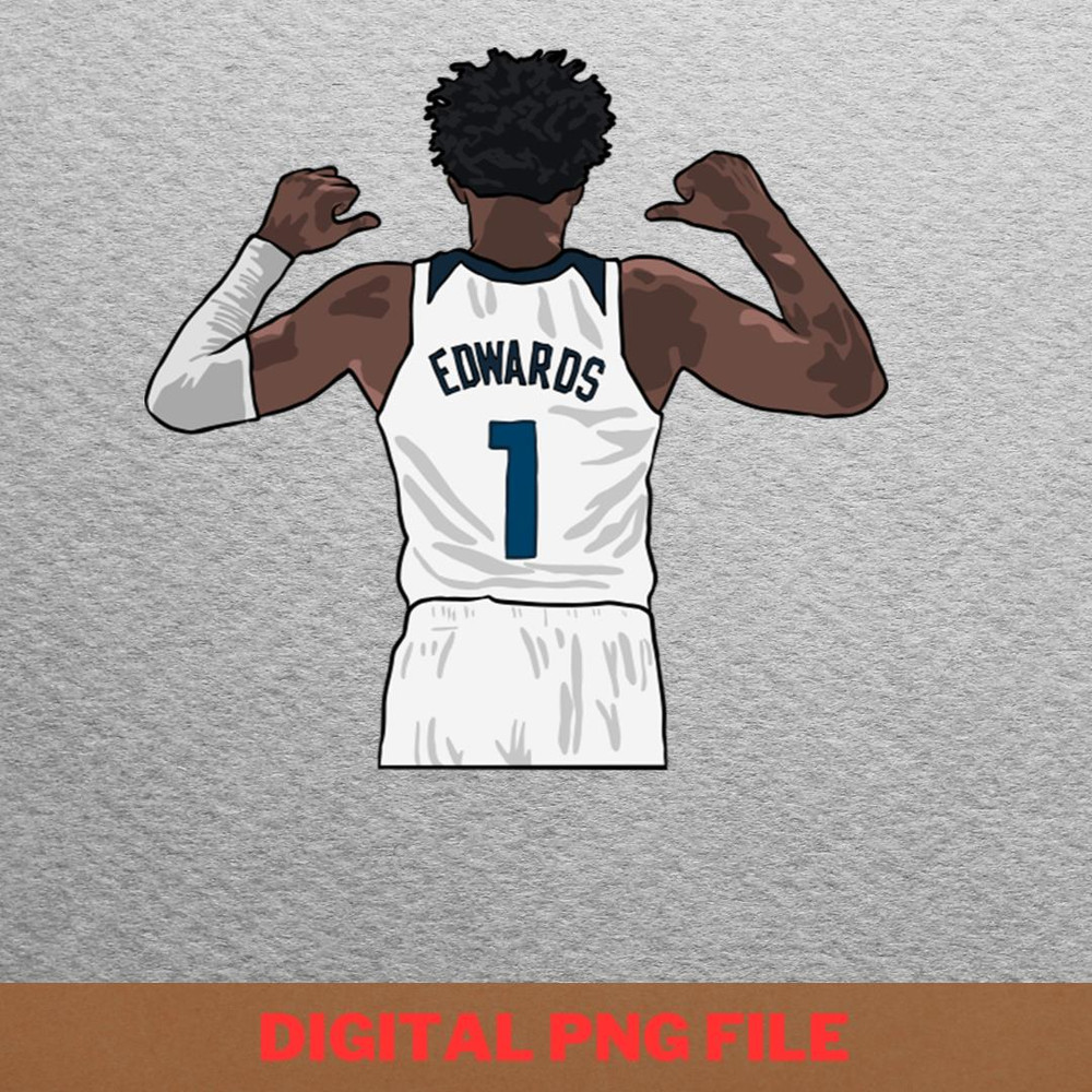 Anthony Edwards Back To Footwork PNG, Anthony Edwards PNG, Basketball Player Digital Png Files.jpg