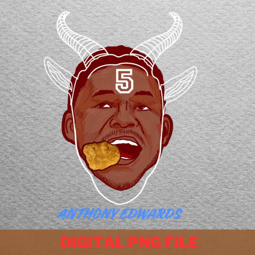 Anthony Edwards Eats Nuggets Hustle PNG, Anthony Edwards PNG, Basketball Player Digital Png Files.jpg