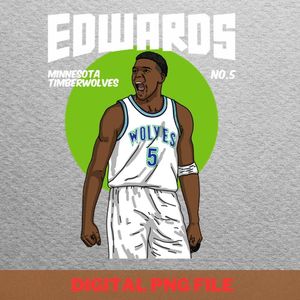 Anthony Edwards Style Art Potential PNG, Anthony Edwards PNG, Basketball Player Digital Png Files.jpg