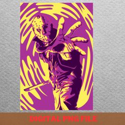 camp crystal lake counselor figurines detailed png, jason voorhees png, friday the 13th digital png files