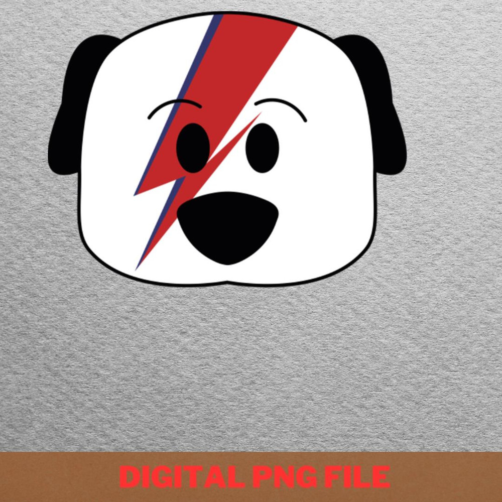 Bowie Dog - Bowie Glam Rock PNG, David Bowie PNG, Pop Art Digital Png Files.jpg