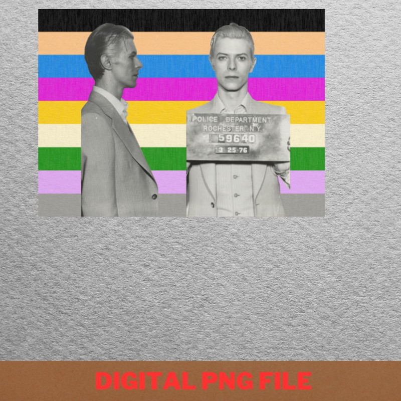 Celebrity Mug Shot David - Bowie Fame Illustration PNG, David Bowie PNG, Pop Art Digital Png Files.jpg