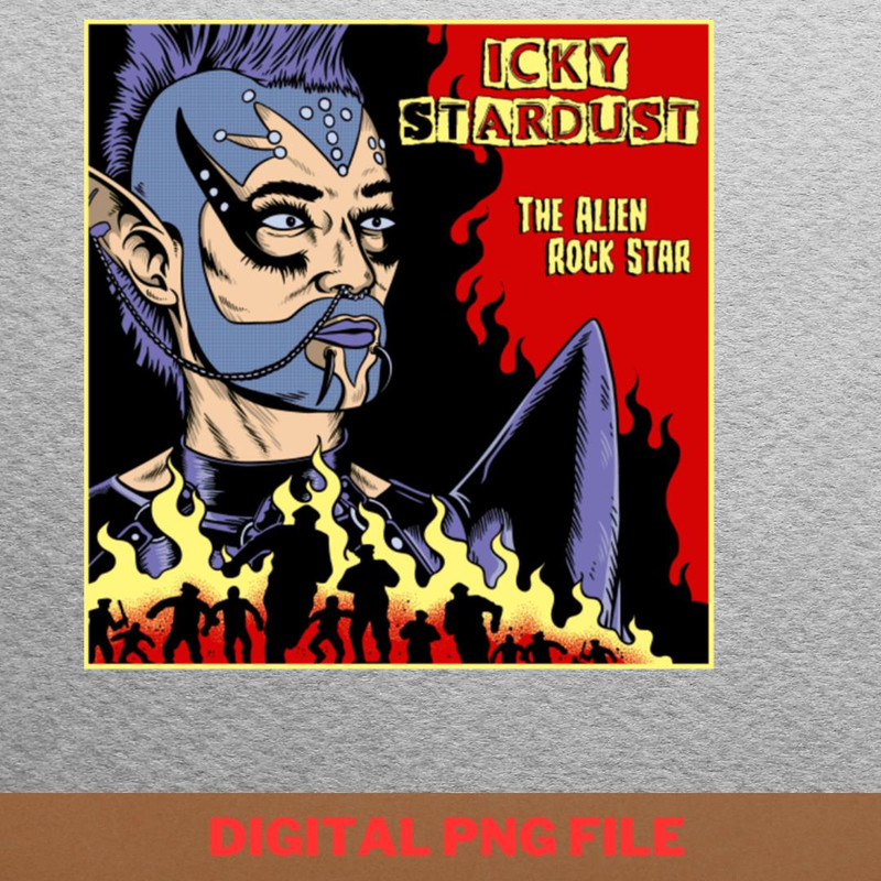 Icky Stardust Alien - Bowie Musical Icon PNG, David Bowie PNG, Pop Art Digital Png Files.jpg