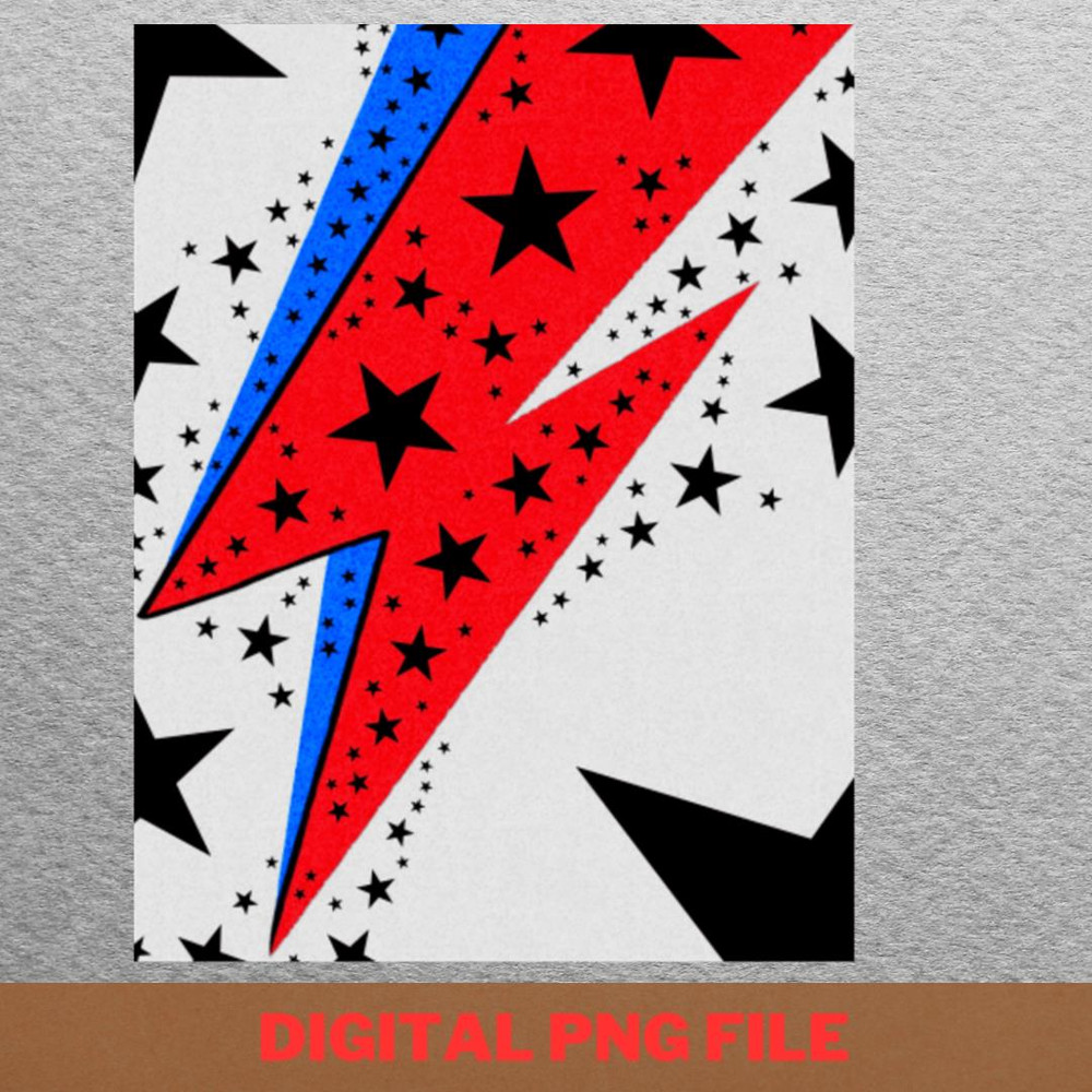 Red And Blue Lightning - Bowie Star Legacy PNG, David Bowie PNG, Pop Art Digital Png Files.jpg