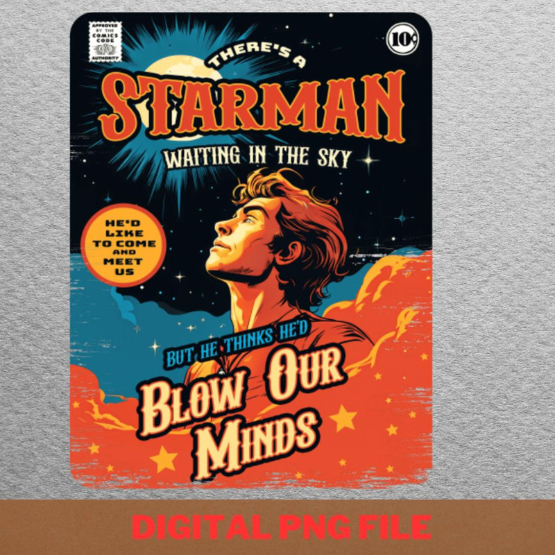 There A Starman Waiting - Bowie Cosmic Beat PNG, David Bowie PNG, Pop Art Digital Png Files.jpg