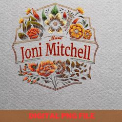 joni mitchell devotion png, joni mitchell png, boho inspired digital png files