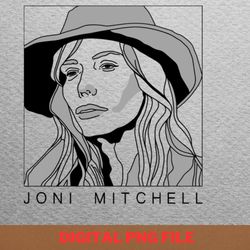 joni mitchell muse png, joni mitchell png, boho inspired digital png files
